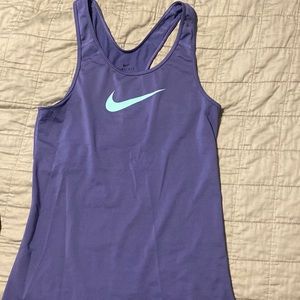 Nike swoosh Training tank purple with teal logo size medium